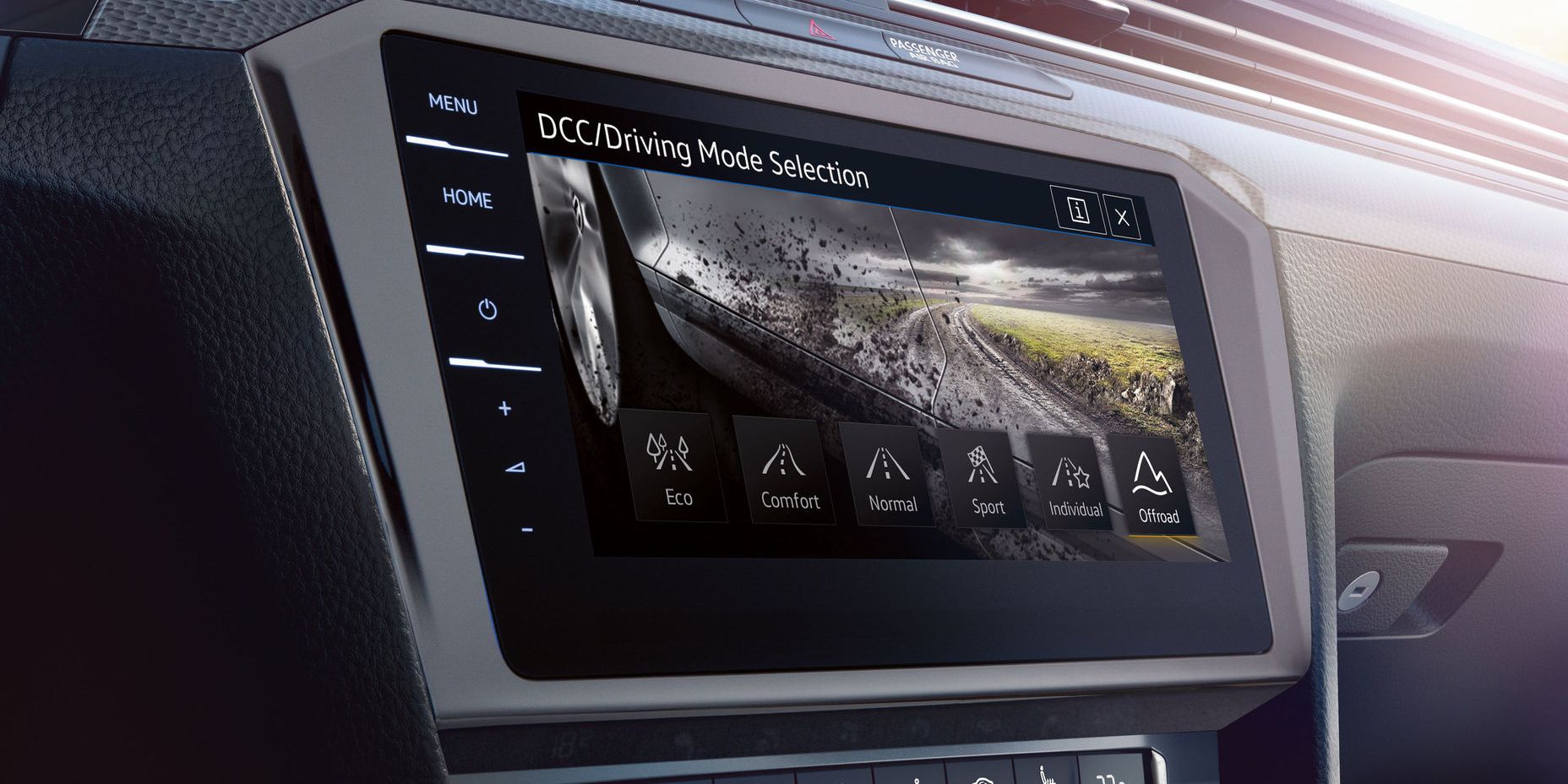 DCC Driving Mode Selection im Infotainmentsystems eines Passat