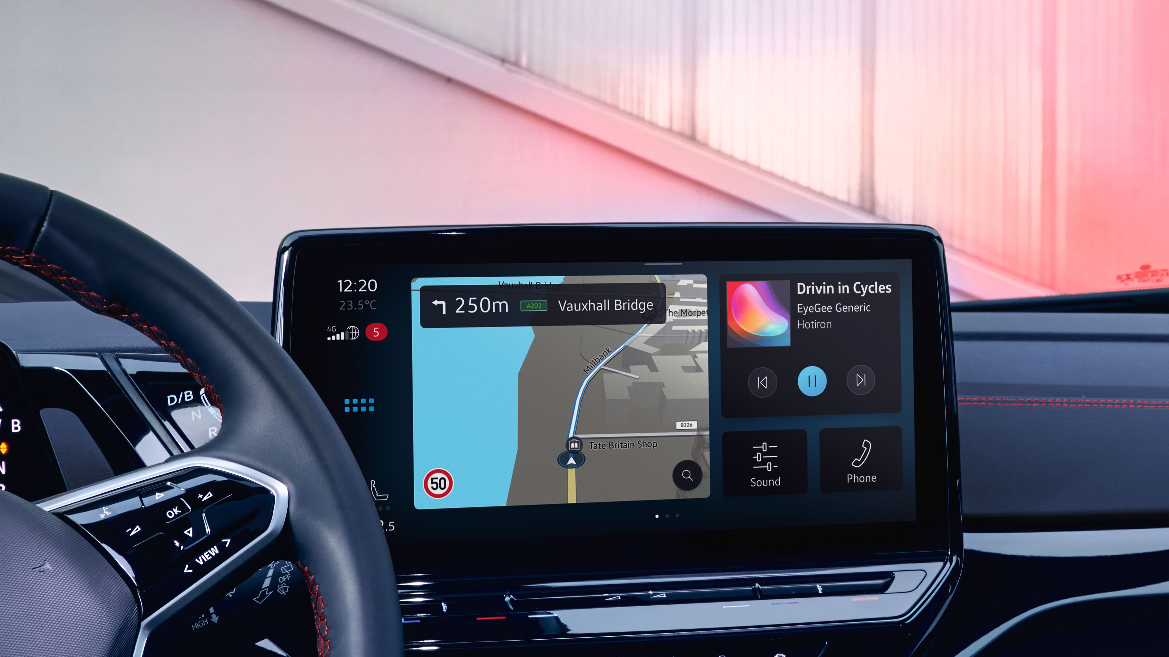 Navigation im Infotainmentsystem des VW ID.4 GTX