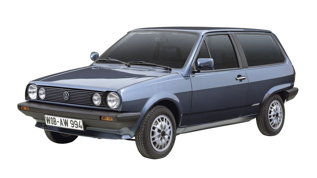 Blauer VW Polo / Derby Oldtimer