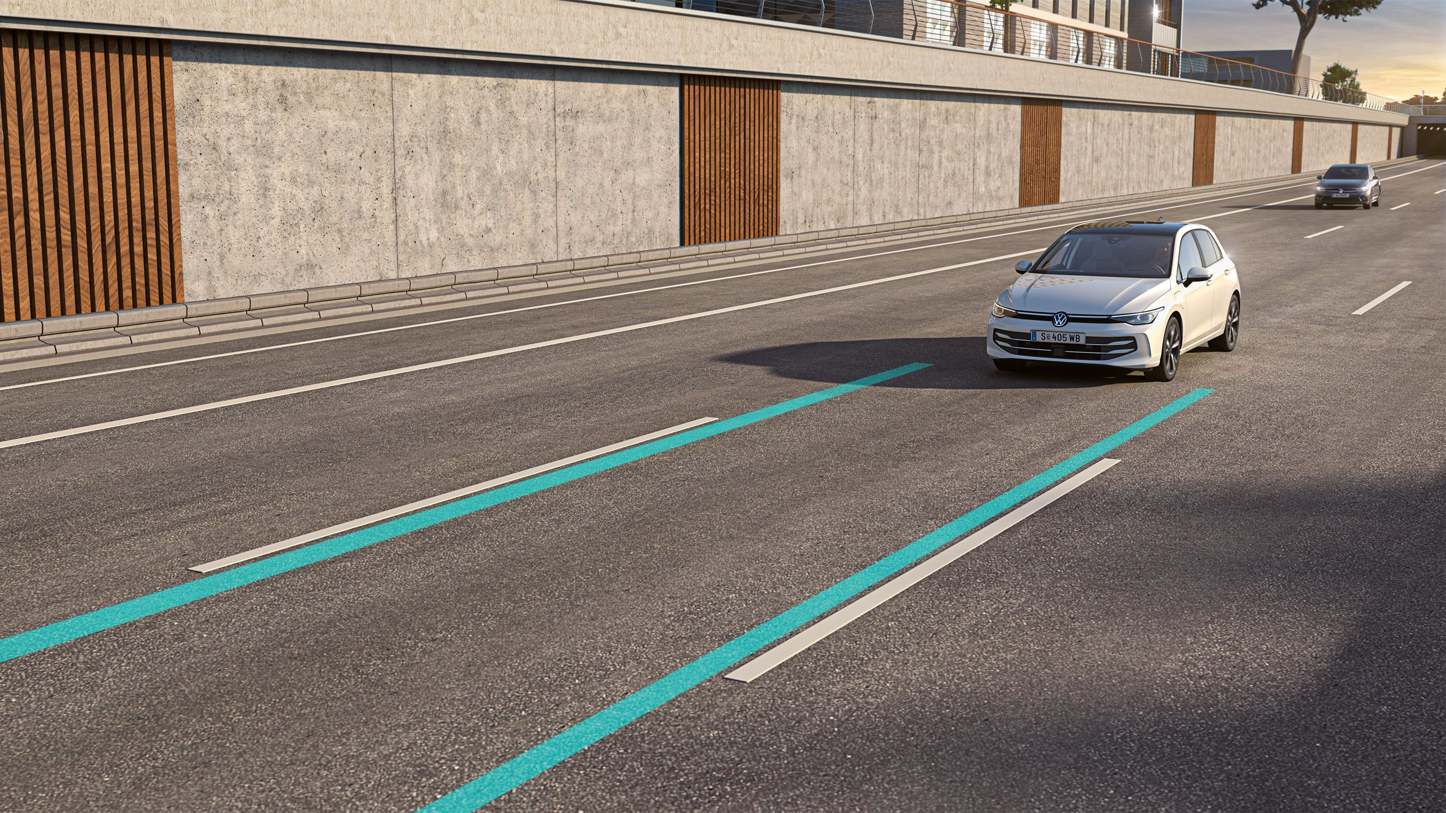 Assistenzsystem "Lane Assist" im VW Golf