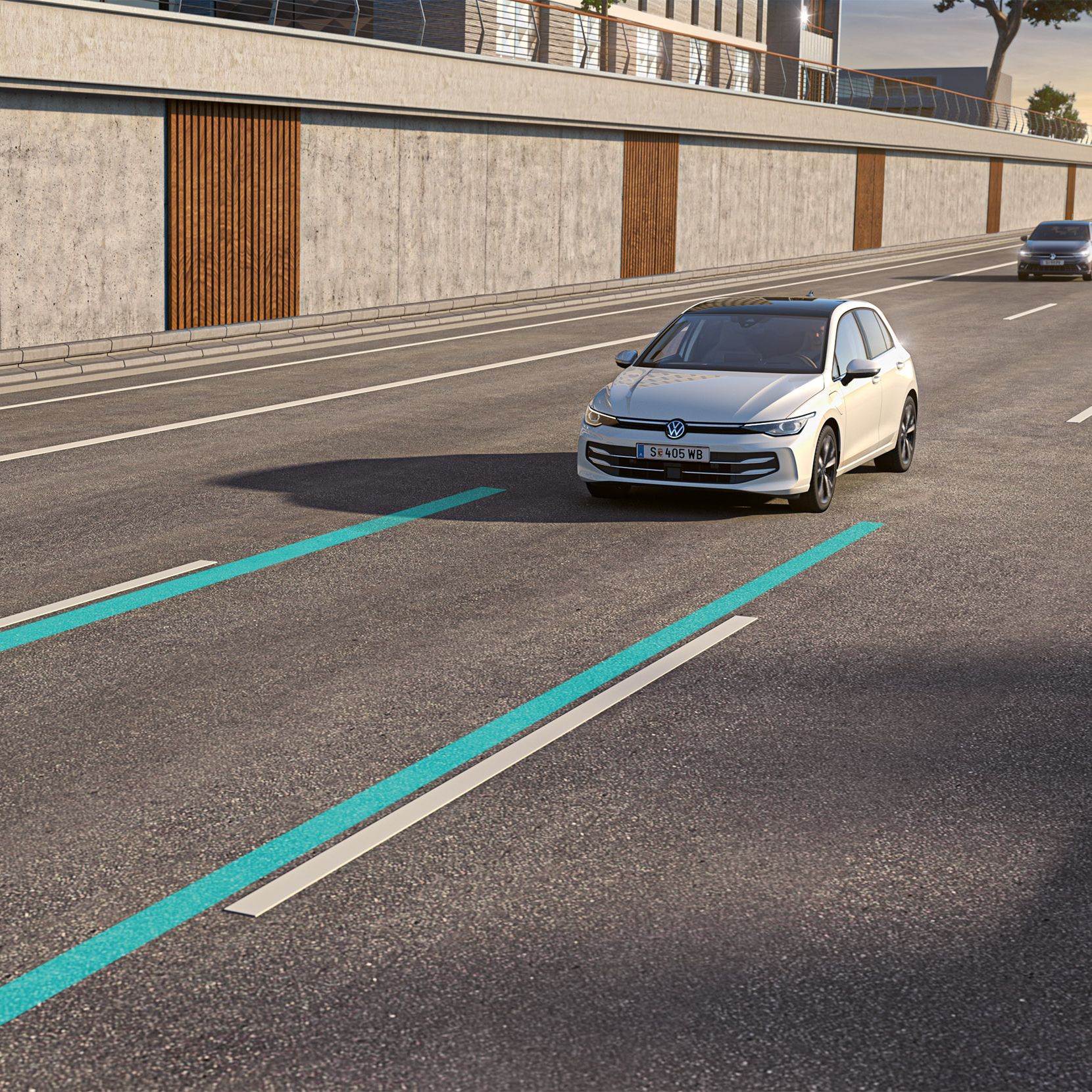 Assistenzsystem "Lane Assist" im VW Golf