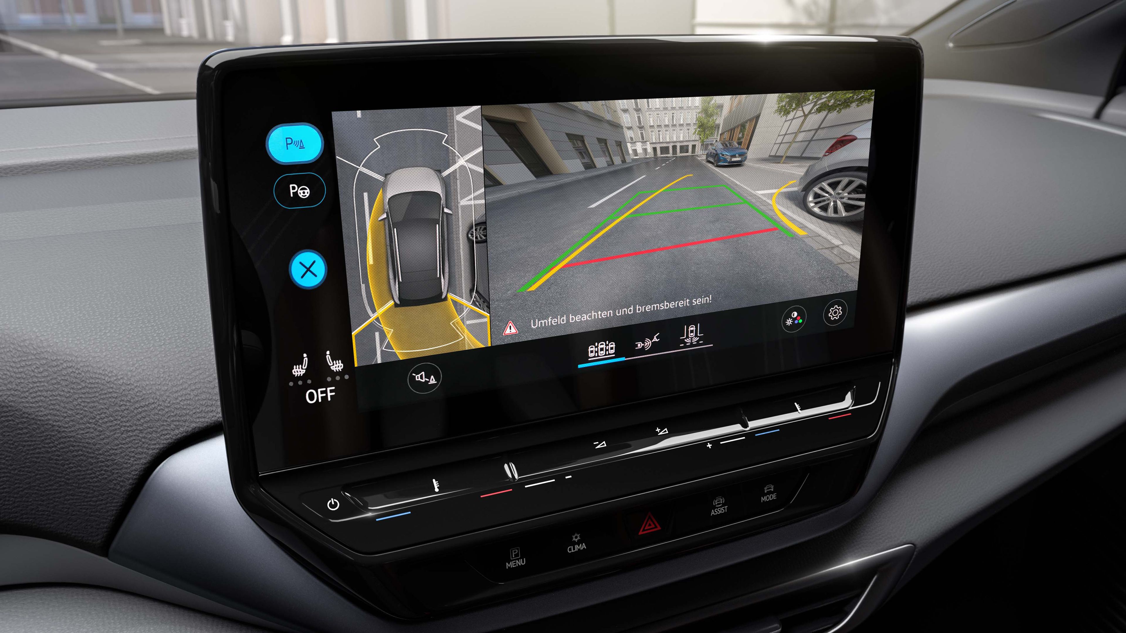 Assistenzsystem Area View am Display eines VW ID.4