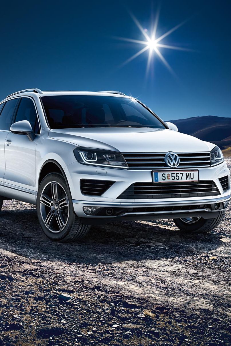 vw volkswagen touareg weiß frontansicht