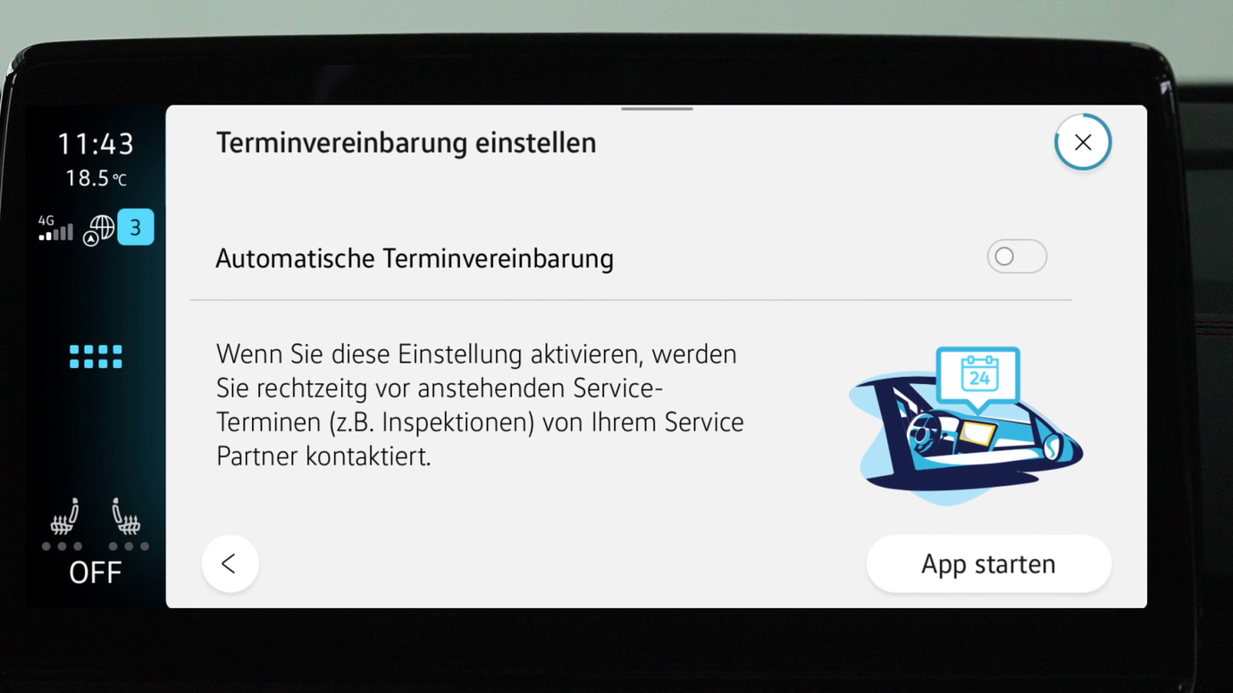 Darstellung des Diensts „Service-Terminvereinbarung“ – ID. Software 3.0