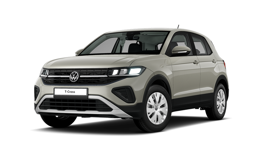 Frontansicht eines beigen VW T-Cross 4Me