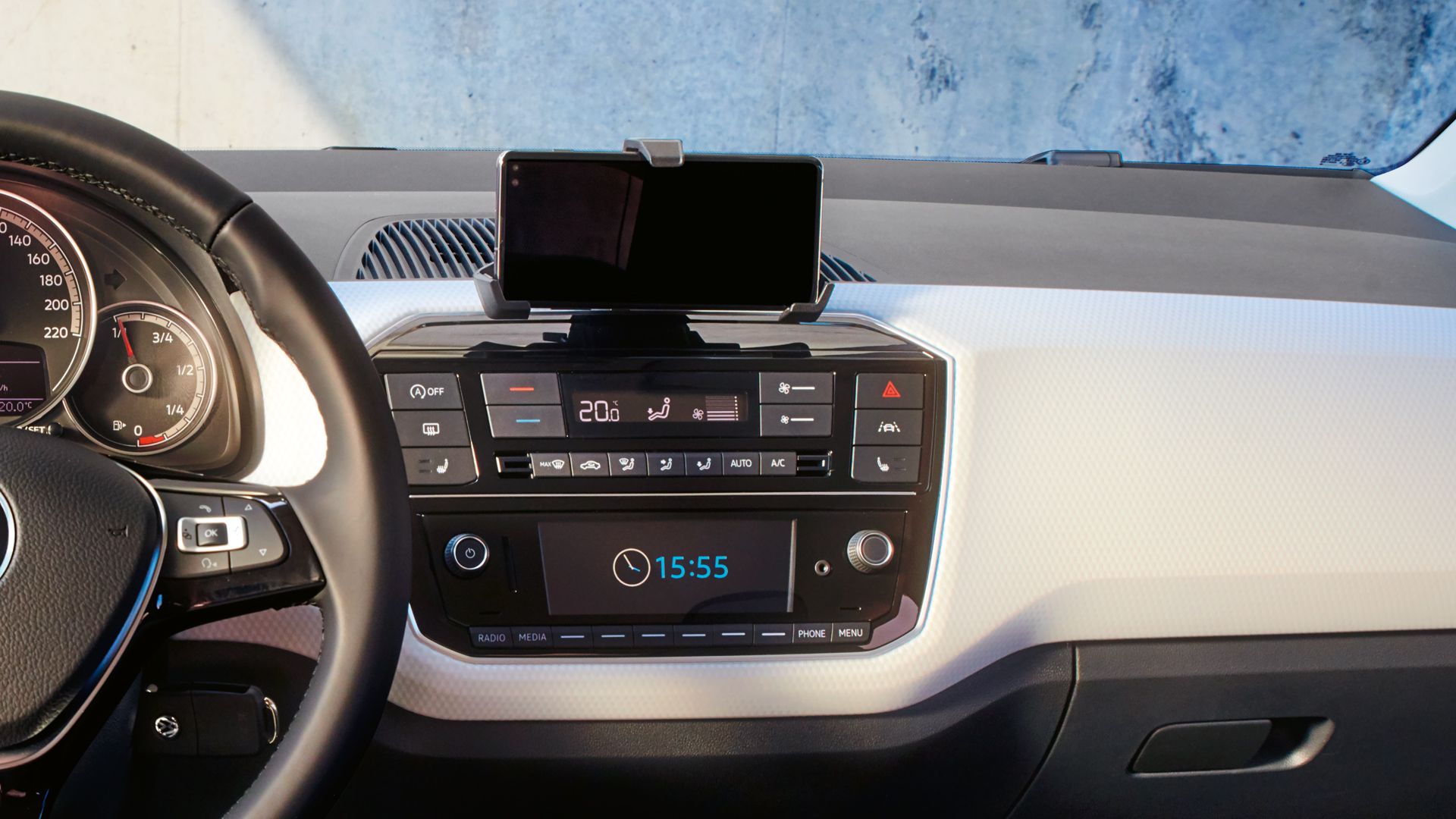 Detailaufnahme des VW up! Radio